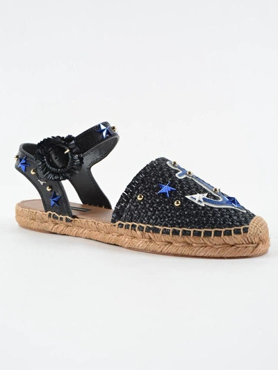 Shop Dolce & Gabbana Espadrillas Rafia In 8bnero