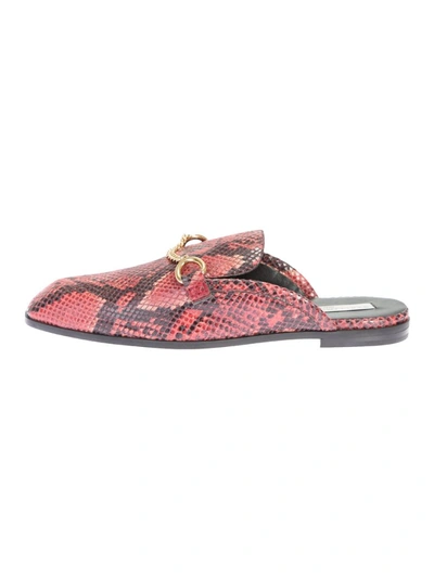 Stella Mccartney Python-effect Faux-leather Backless Loafers In Black
