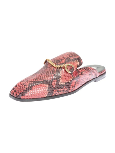 Stella Mccartney Python-effect Faux-leather Backless Loafers In Black