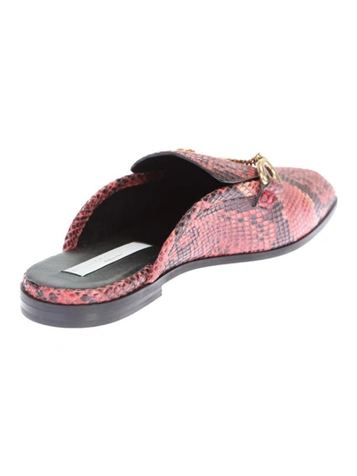 Stella Mccartney Python-effect Faux-leather Backless Loafers In Black