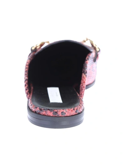 Stella Mccartney Python-effect Faux-leather Backless Loafers In Black