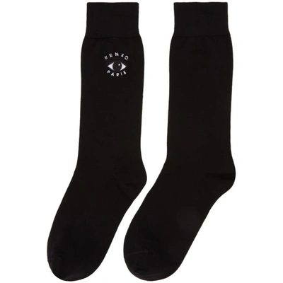 Shop Kenzo Black Eye Socks In 99 Black