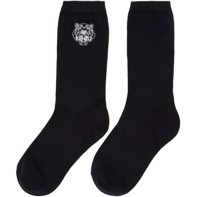 Shop Kenzo Navy Tiger Socks In 76 Navy Blue