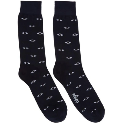 Shop Kenzo Navy Multi Eye Socks