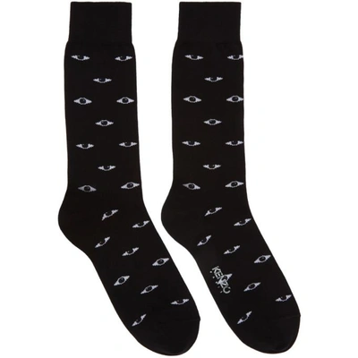 Shop Kenzo Black Multi Eye Socks
