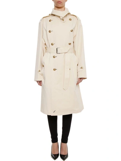 Shop Maison Margiela Trench Coat In Toile|beige