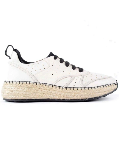 Shop Tod's Raffia Sneakers In White