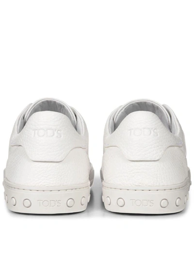 Shop Tod's Hammered Leather Slip-ons In White
