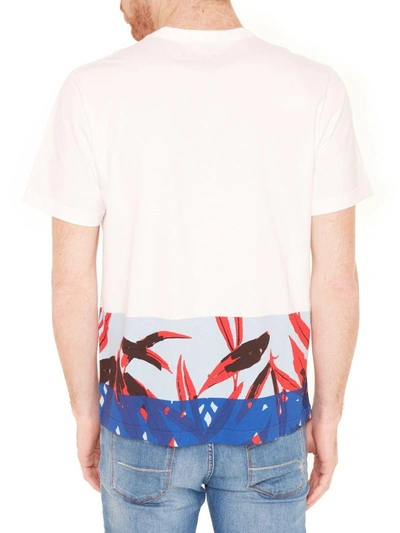Shop Marni Printed T-shirt In Light Blue/red