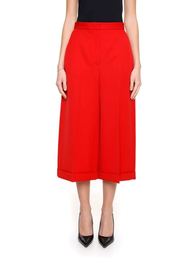 Shop Alexander Mcqueen Grain De Poudre Trousers In Poppy Red|rosso