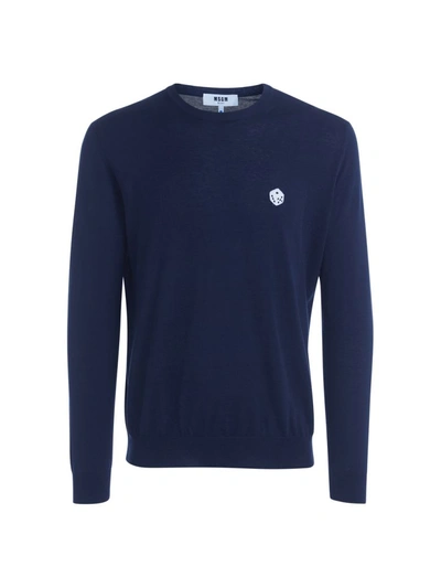 Msgm Blue Logo Jumper With Dice