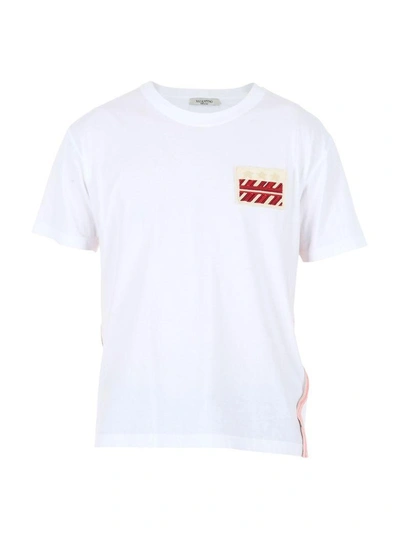 Shop Valentino Selvage T-shirt In White