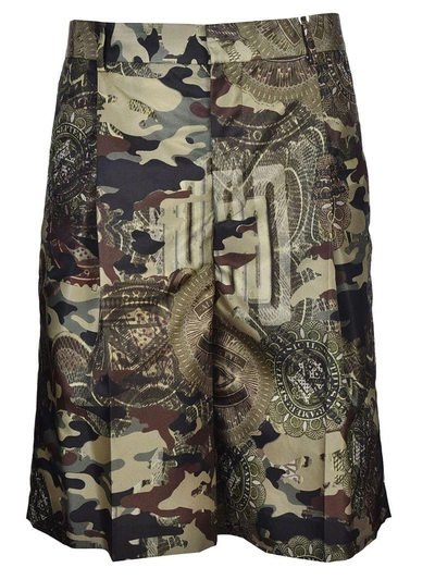 Shop Givenchy Camouflage Print Bermuda Shorts In Khaki