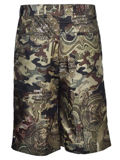 Shop Givenchy Camouflage Print Bermuda Shorts In Khaki