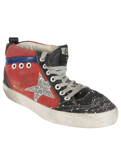 Shop Golden Goose Mid Star Sneakers In Red/glitter