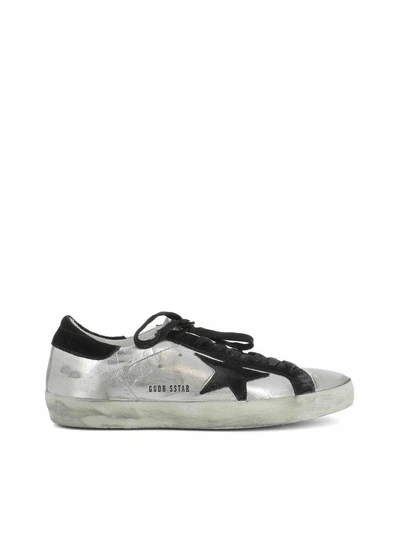 Shop Golden Goose Silver Leather Sneakers