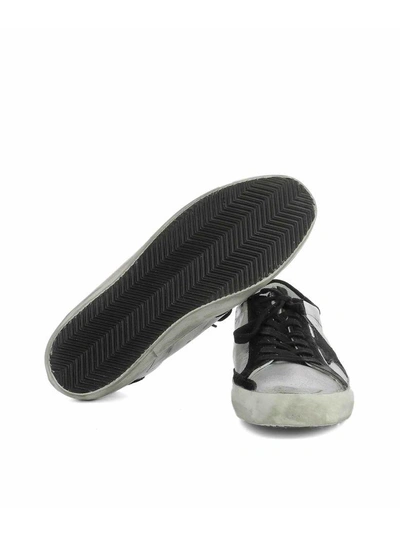 Shop Golden Goose Silver Leather Sneakers