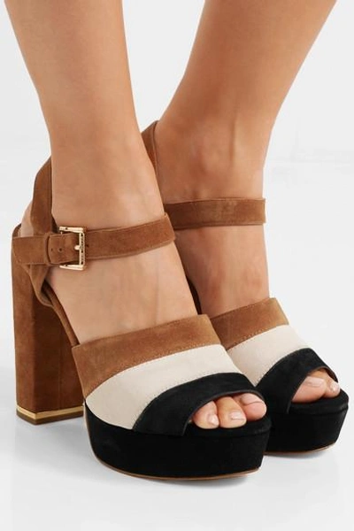 Shop Michael Michael Kors Anise Striped Suede Platform Sandals