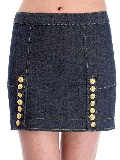 Shop Dsquared2 Dsquared Livery Denim Mini Skirt In Blue