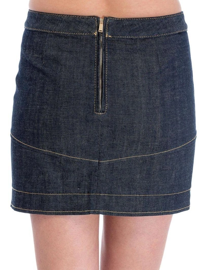 Shop Dsquared2 Dsquared Livery Denim Mini Skirt In Blue