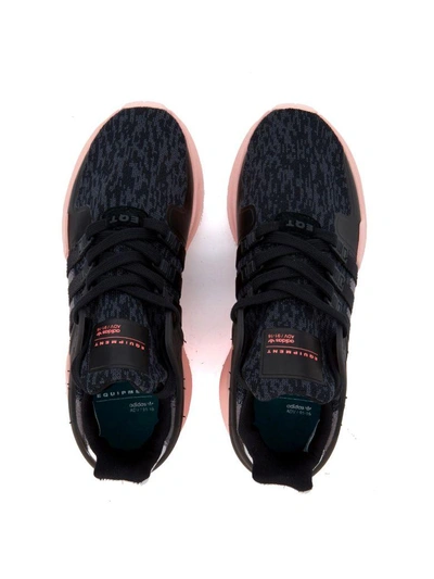 Shop Adidas Originals Originals Eqt Support Adv Black And Pink Adidas Sneaker In Nero