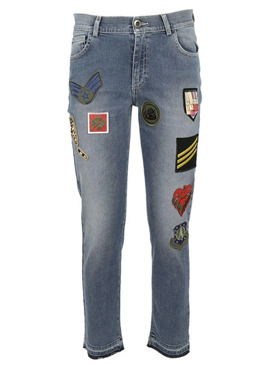 Mr & Mrs Italy Embroidery Denim Jeans In Blu