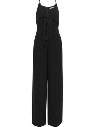 Shop Alexander Wang T Knotted Crepe Jumpsuit In Nero