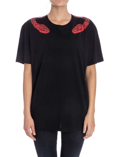 Shop Marcelo Burlon County Of Milan Marcelo Burlon Koshelle Cotton T-shirt In Black - Red