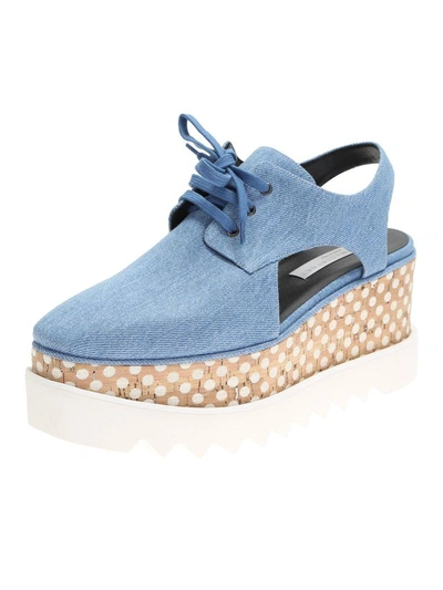 Shop Stella Mccartney Denim Shoes Elyse Wirh Platform In Blue