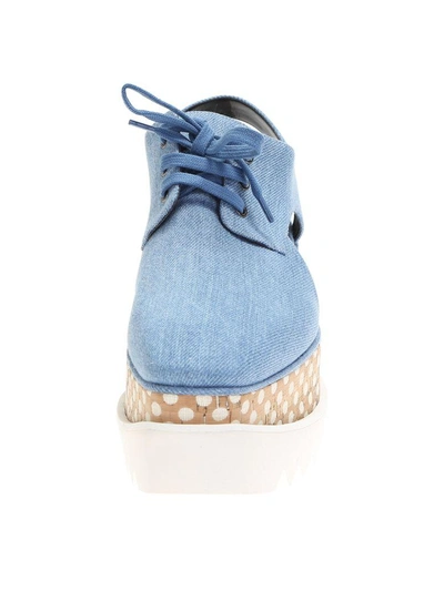 Shop Stella Mccartney Denim Shoes Elyse Wirh Platform In Blue