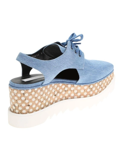 Shop Stella Mccartney Denim Shoes Elyse Wirh Platform In Blue