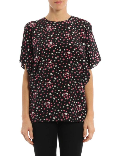 Shop Saint Laurent Star Print Top In Pink & Purple