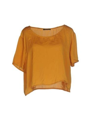 Shop Happiness Woman Top Ocher Size S Polyester In Yellow