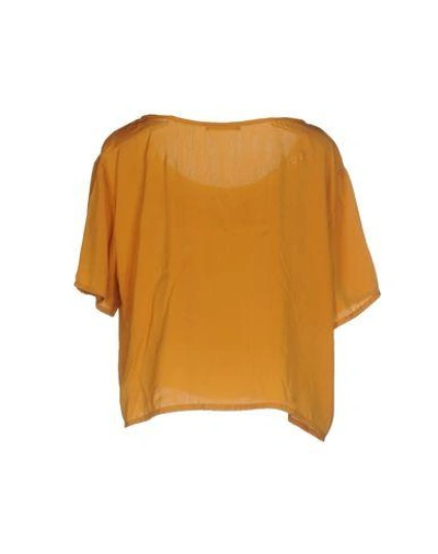 Shop Happiness Woman Top Ocher Size S Polyester In Yellow
