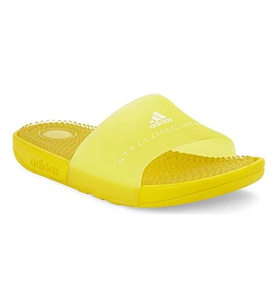 Shop Adidas By Stella Mccartney Addisage Slides In Vivid Yellow