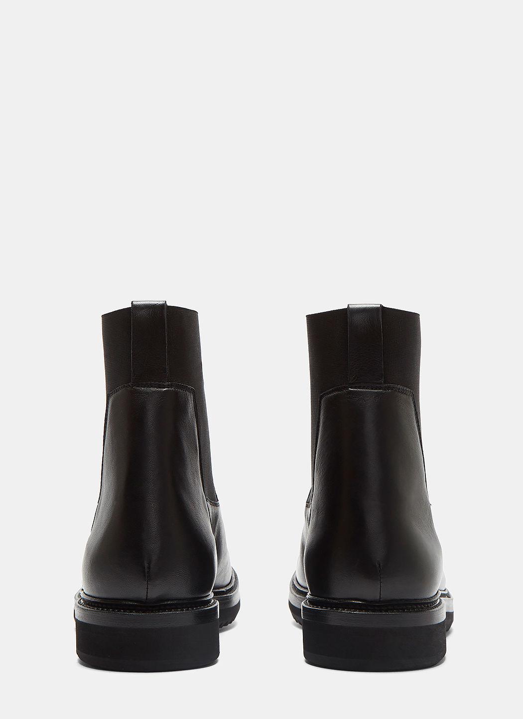 Rick Owens 30mm Elastic Band Leather Chelsea Boots In Black | ModeSens