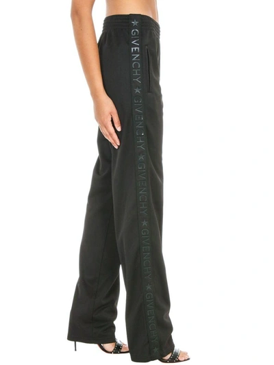 Shop Givenchy Logo Stripes Trousers In Black