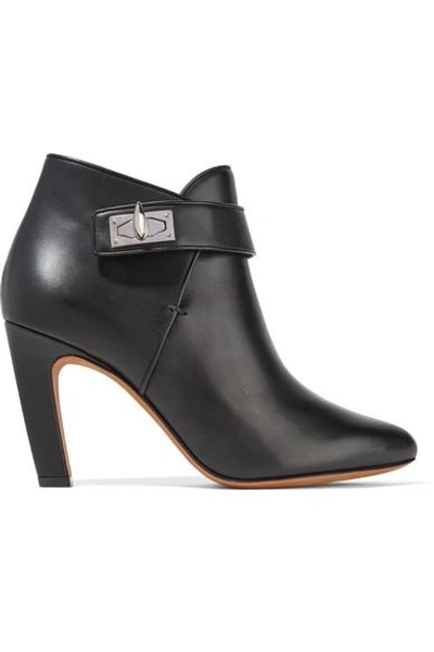 Shop Givenchy Shark Lock Leather Ankle Boots In Black