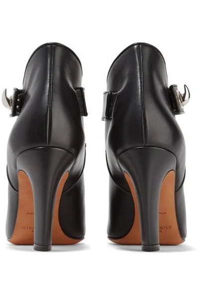 Shop Givenchy Shark Lock Leather Ankle Boots In Black