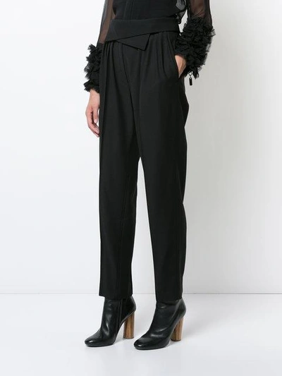 Shop Nina Ricci Cropped Trousers In Black