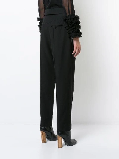 Shop Nina Ricci Cropped Trousers In Black