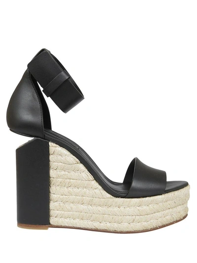 Shop Alexander Wang Woven Wedge Sandals In Black