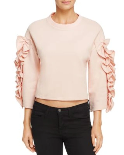 Joa Ruffle-sleeve Sweatshirt - 100% Exclusive In Blush