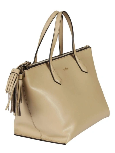 Shop Hogan Large Tote In Beige