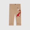 GUCCI COTTON PANT WITH FISH APPLIQUÉ