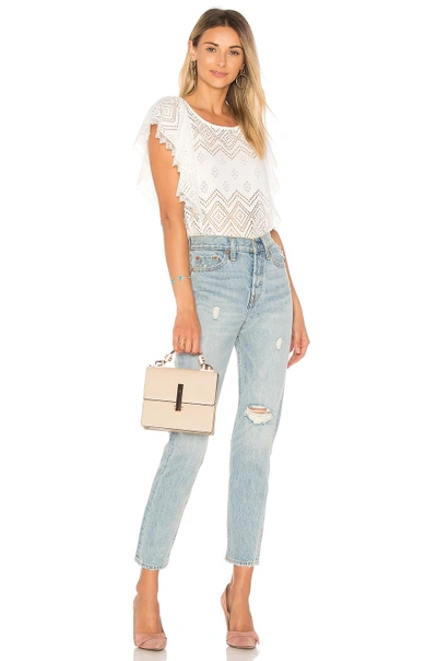 Shop Ella Moss Pleated Lace Top In White