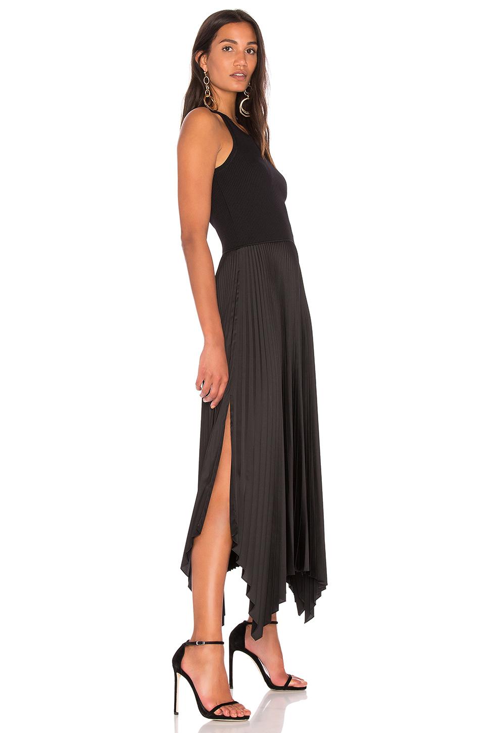 theory vinessi pleated maxi dress