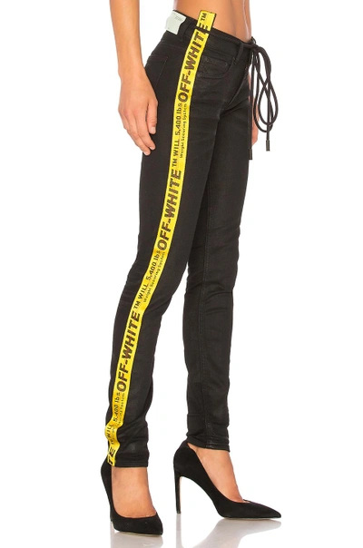 Shop Off-white Skinny 5 Pocket Jean In Black Clay Wash