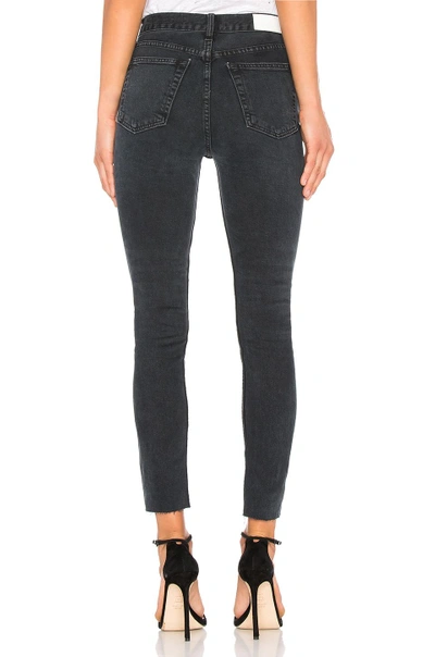 Shop Re/done Originals High Rise Ankle Crop With Stretch In Worn Black