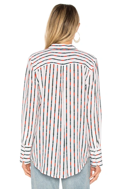 Shop Equipment Janelle Stripe Blouse In Bright White Multi